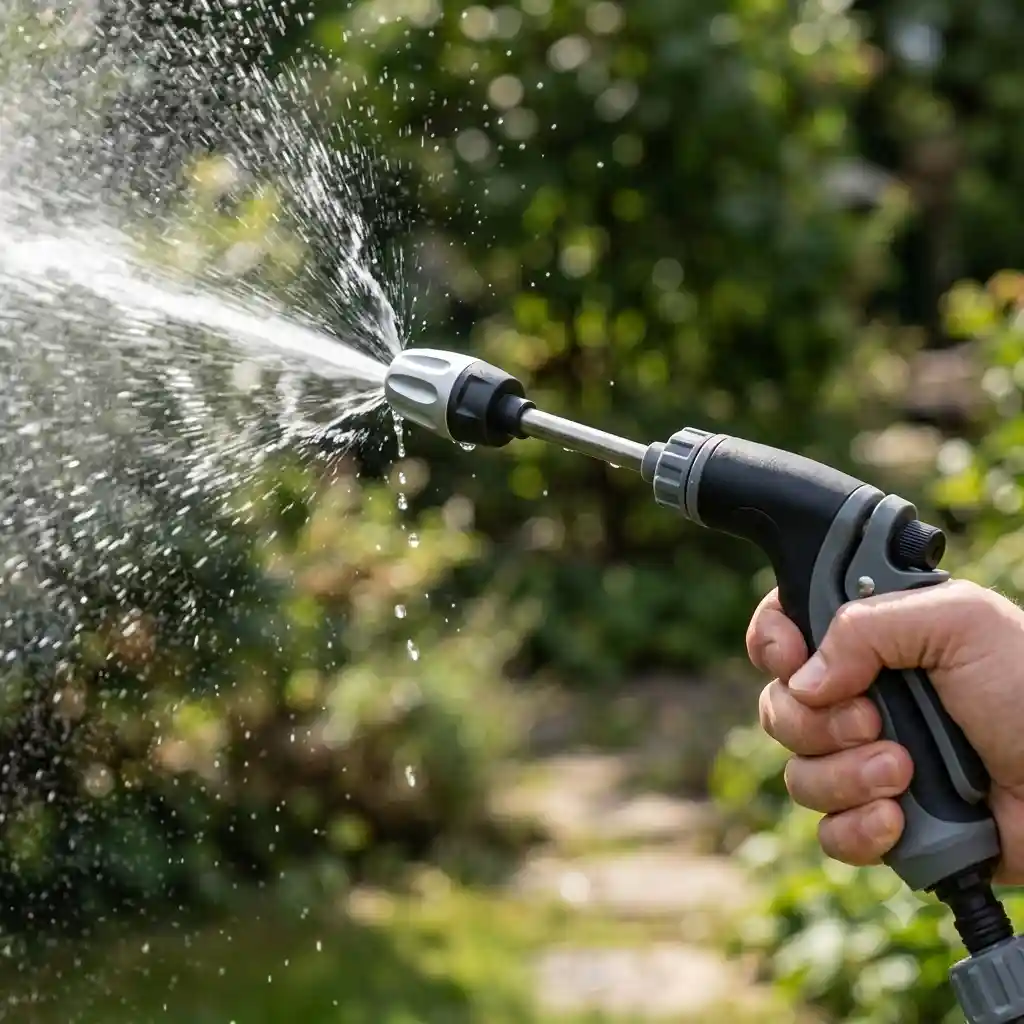 Jetterix hogedrukspuit met krachtige waterstraal — versterkte druk direct uit de sproeier